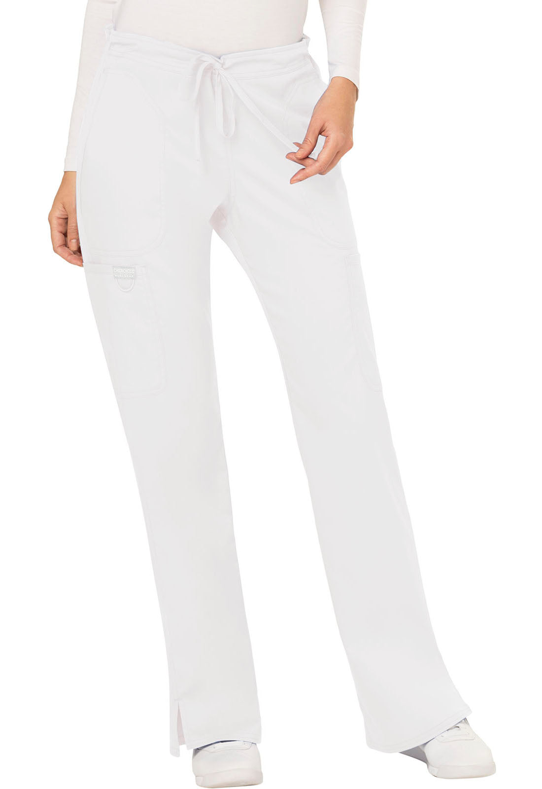 Women's Mid Rise Moderate Flare Drawstring Pant - White